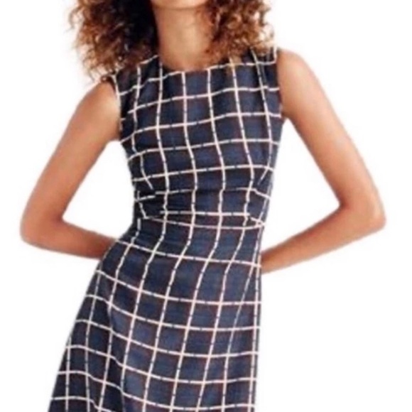 J Crew Windowpane Silk Dress - Picture 3 of 14